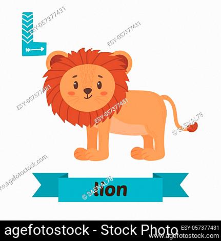 lion animal and letter L for kids abc education in preschool, Stock Vector,  Vector And Low Budget Royalty Free Image. Pic. ESY-047412118 | agefotostock