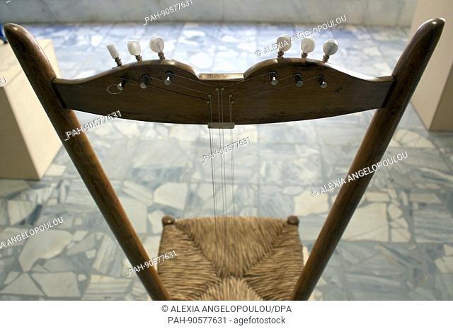 A musical chair by artist Nevin Aladag can be seen in the Athens Conservatory as part of the art exhibition documenta 14 in Athens, Greece, 10 May 2017