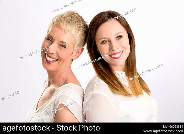 Portrait of two women, mother and daughter