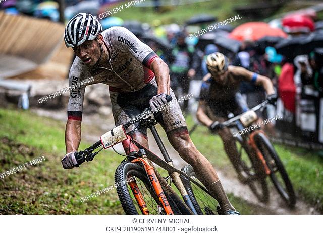 Mathieu van der Poel of Netherlands competes at the XC men race of UCI MTB World Cup in Albstadt, Germany, May 19, 2019. (CTK Photo/Michal Cerveny)