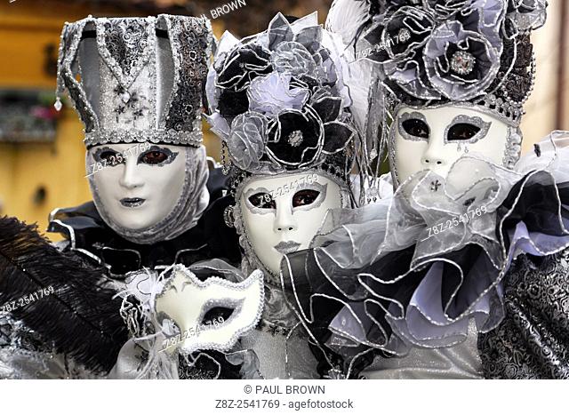 The traditional Venice carnival where carnival-goers dress up in fine costumes and masks
