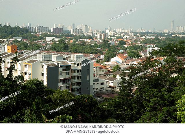 Aerial view of residential complex, penang, malaysia, asia