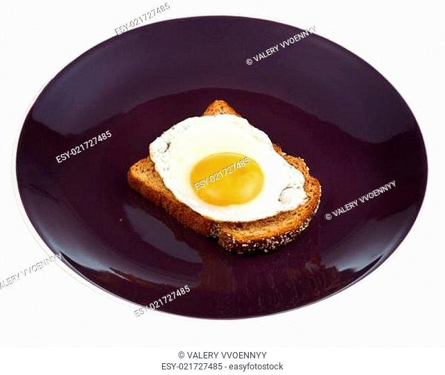 sandwich from fried egg and toasted rye bread
