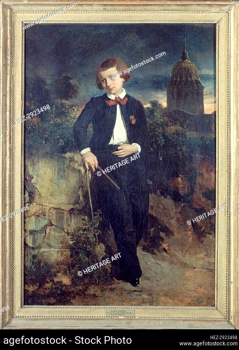 Portrait of François Coppée (1842-1908), poet, at the age of nine, c1851. Creator: Annette Coppee