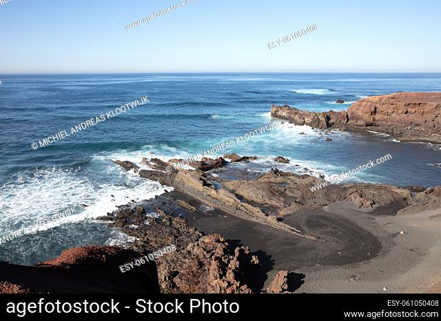 Waves crashing on the coast of Lanzarote, Canary Islands, Spain