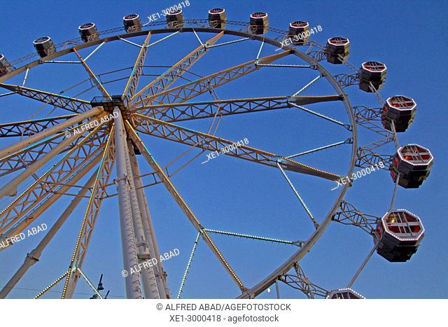 ferris wheel, district of La Barceloneta, Barcelona, Catalonia, Spain