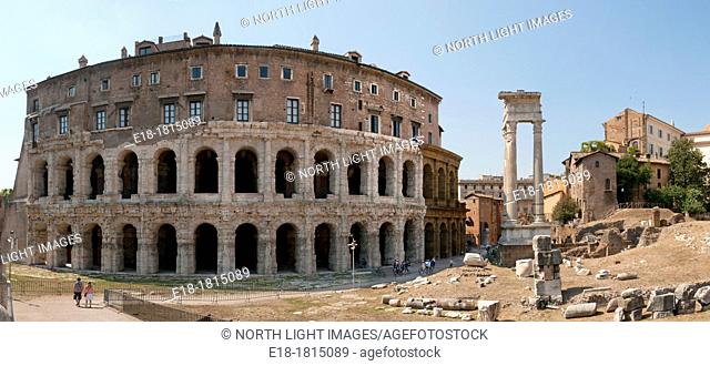 Europe, Italy, Rome  The Teatro di Marcello Theatre of Marcellus, outdoor theatre dating from the end of the Roman Empire, 13 BC