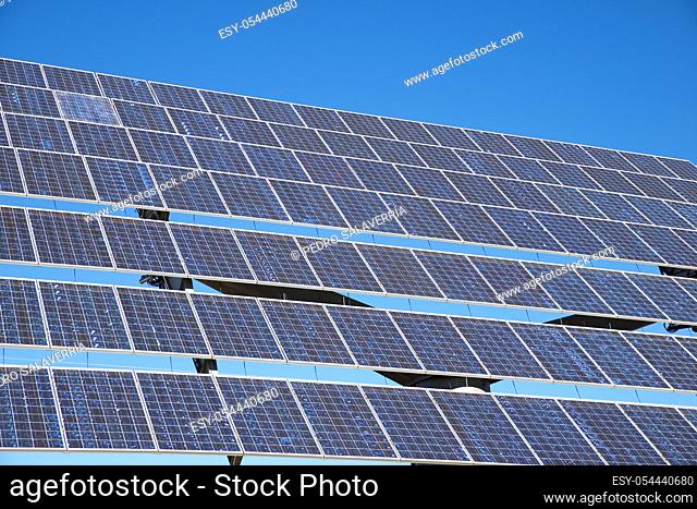 Huge solar panel for electric production in Zaragoza Province, Aragon, Spain
