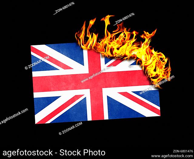 Flag burning - concept of war or crisis - United Kingdom
