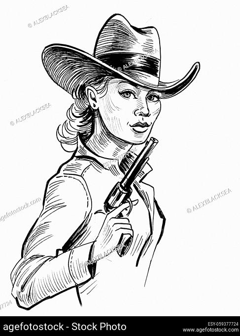 Girly Pistolet Colt blanc/rose Cowgirl westernlady revolver 129240913