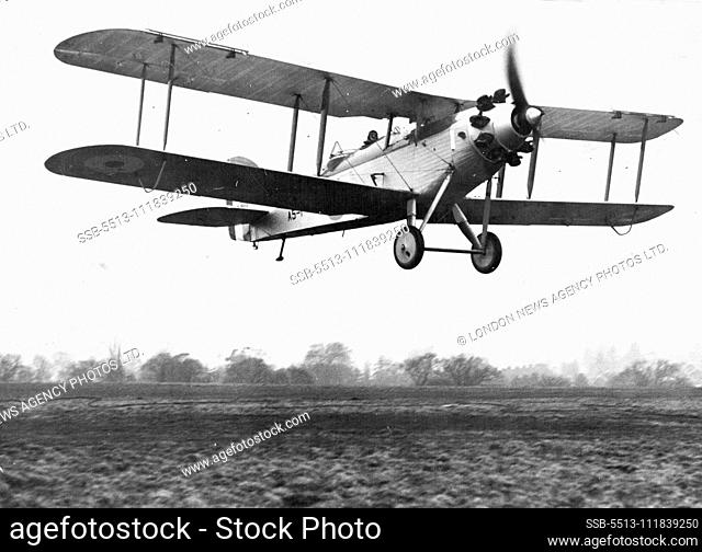 Australia's New Aircraft. First R.A.A.F. ""Wapiti"" Christened. A demonstration flight by Flight-Lieut. L. Pacet after the ceremony, at Yeovil