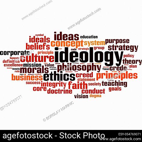 Ideology word cloud concept. Vector illustration