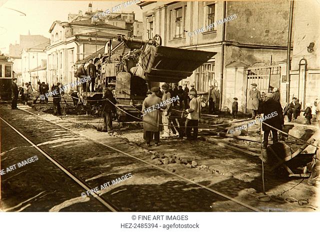 Roadworks in Tverskaya Street, Moscow, USSR, 1920s. Found in the collection of the Russian State Film and Photo Archive, Krasnogorsk