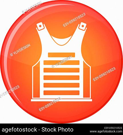 Paintball vest icon in red circle isolated on white background vector illustration