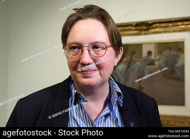 RUSSIA, MOSCOW - APRIL 17, 2023: The museum's director Elizaveta Likhacheva attends an exhibition titled 'After Impressionism' at the Pushkin State Museum of...