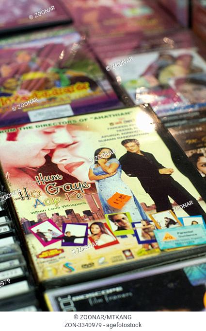 bollywood movie cd and dvd, indian movie are being sold in little india of Singapore