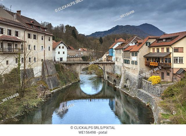 Europe, Slovenia. The old medieval town of Skofja Loka