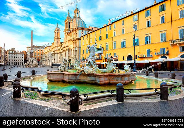 Piazza Navona in the morning, Rome, Italy
