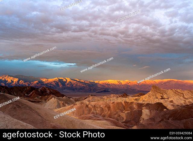 The cloud cover makes it dramatic at sunrise in Death Valley