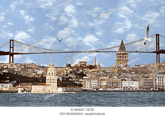 Picture of very large background of Istanbul
