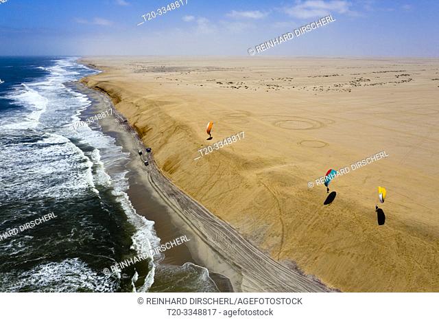 Paragliding at Dune near Henties Bay, Henties Bay, Namibia