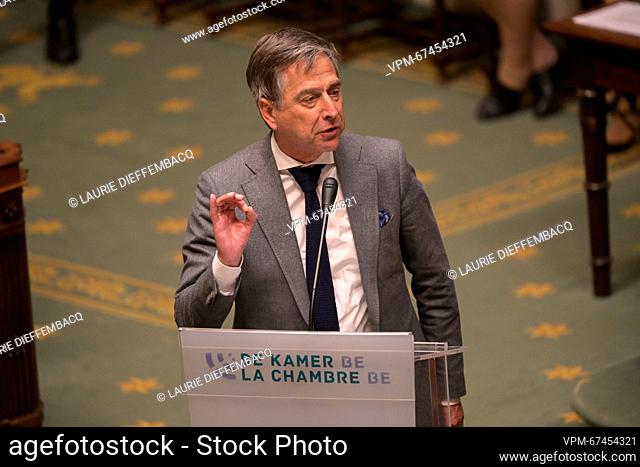 CD&V's Servais Verherstraeten pictured during a plenary session of the Chamber at the Federal Parliament in Brussels on Wednesday 17 May 2023