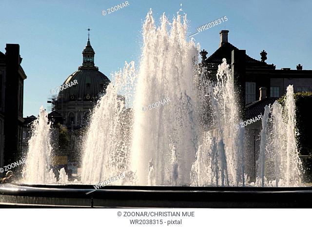 Fountains in front of Amalienborg Palace