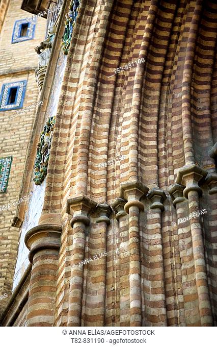 Architectural detail, main front of the monastery of Santa Paula church, Sevilla. Andalucia, Spain