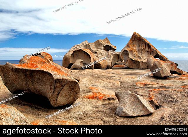 Die Remarkable Rocks, eine natürliche Felsformation, im Flinders Chase Nationalpark auf Kangaroo Island, South Australia, Australien