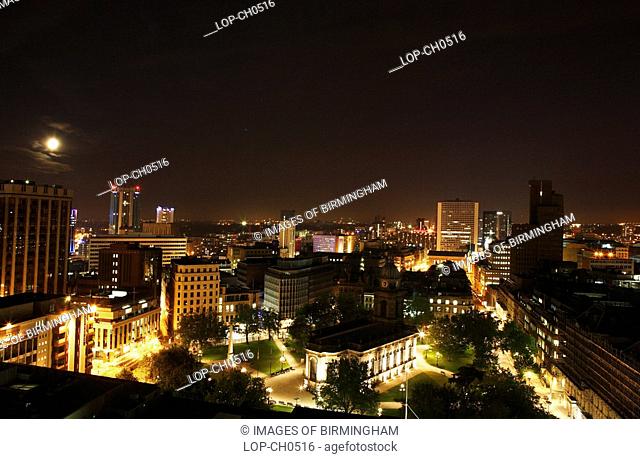 England, West Midlands, Birmingham, St. Philips Cathedral in the centre of Birmingham at night