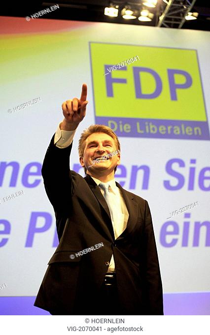 GERMANY, COLOGNE, 25.04.2010, federal party congress of german Free Democratic Party ANDREAS PINKWART liberal prime candidate for state elections in Northrine...