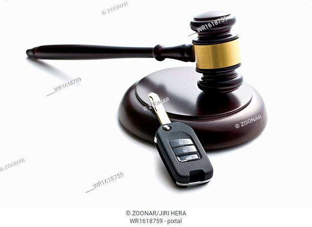 car key and judge gavel