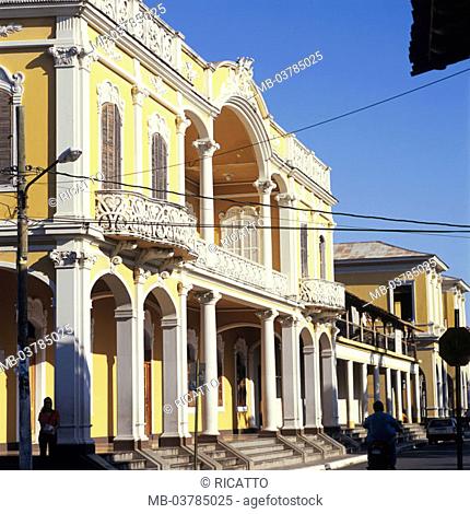 Nicaragua, grain Ada, Casa Pellas   Central America, buildings, house, facade, yellow-white, Colonial style, architecture, culture, sight, Destination, tourism