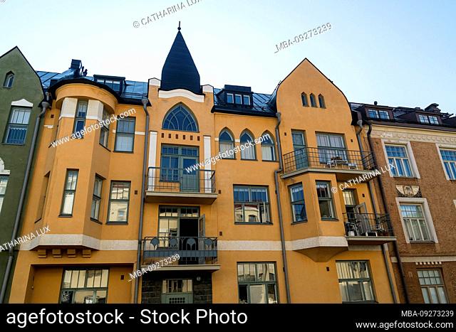 Helsinki, Art Nouveau architecture in the district of Eira, Juvilakatu, voted Helsinki's most beautiful street