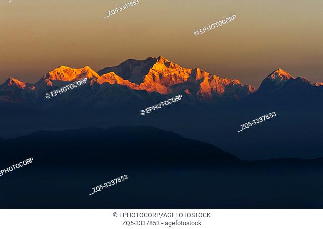 Kanchenjunga peaks seen from Sikkim, India