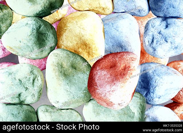 Stones collection various colors, negative photo bacgkround texture space stone color concept moody