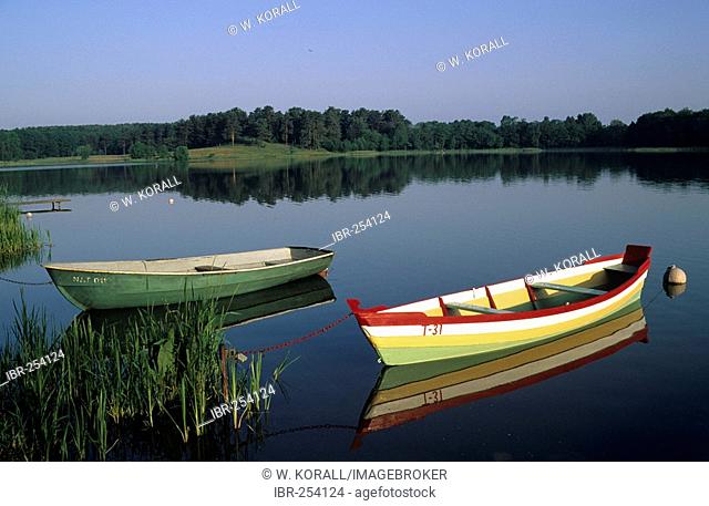 Boats on Lake Galve, Trakai, Lithuania, Baltic States