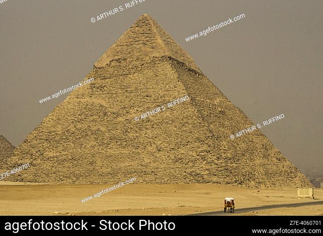 Khafre Pyramid. Telephoto. Pyramids of Giza, Cairo, Egypt, Africa, Middle East