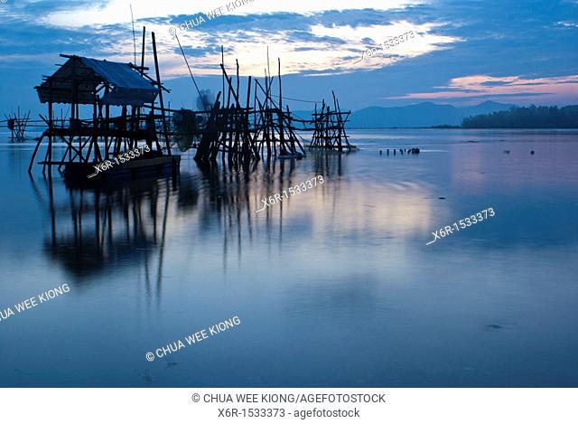 Sunrise on Buntal fishing village, Kuching, Sarawak, Malaysia
