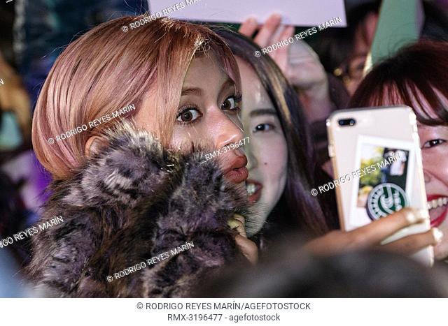 December 11, 2018, Tokyo, Japan - Japanese fashion model Rola greets fans during the Japan premiere for the film 'A Star Is Born' at Roppongi Hills
