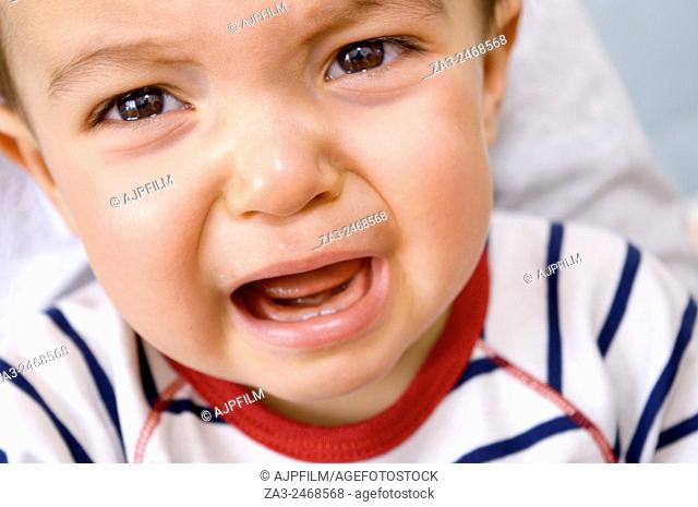 One year old boy crying
