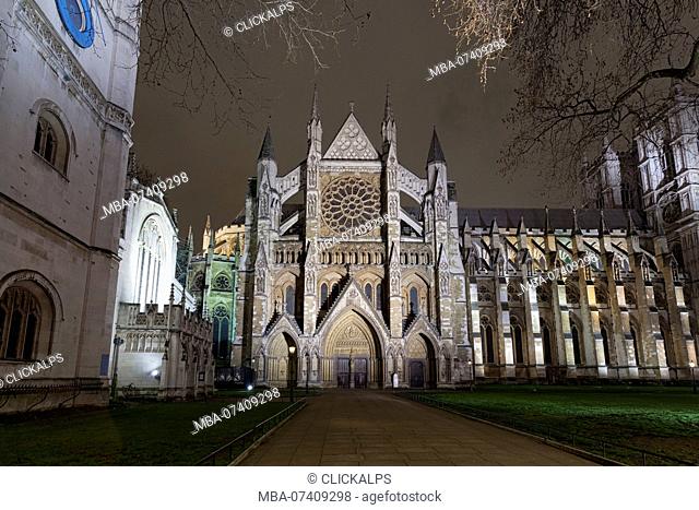 Westminster Abbey in the evening, London, Great Britain, UK