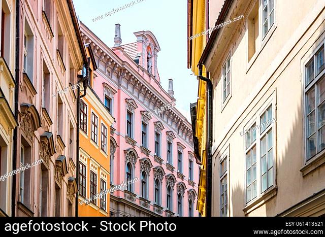 Colorful houses in the old town of Prague, Czech Republic