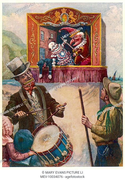 Punch and Judy performance at the seaside