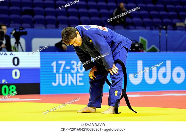 Czech judoka Pavel Petrikov, photo, lost the match against Armenian judoka Hovhannes Davtyjan in the under 60 kg category