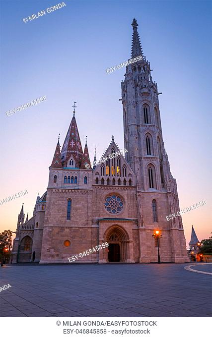 View of Matthias church in historic city centre of Budapest, Hungary.