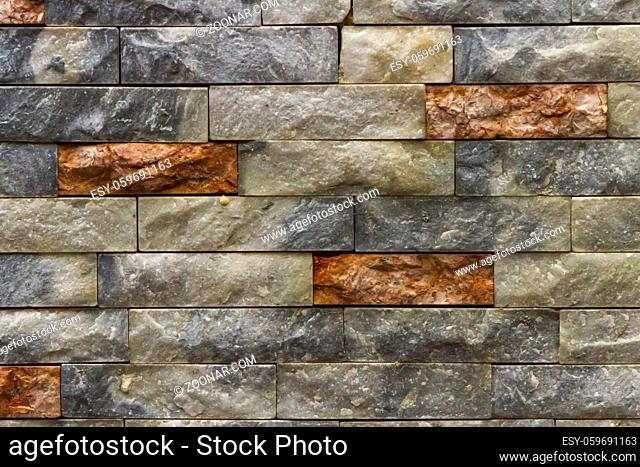 Close up on colorful brick wall texture and background