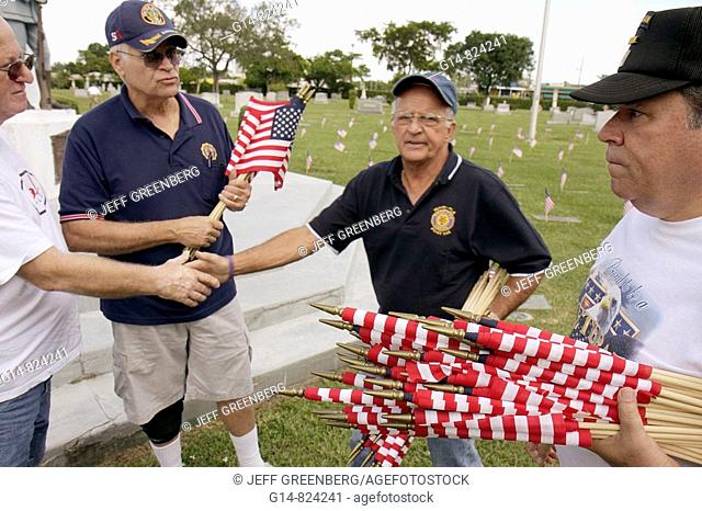 Florida, Miami, Little Havana, Woodlawn Park Memorial Cemetery, Veterans' Day, Cuban American Veterans Association, tradition, military, event, flag, Hispanic