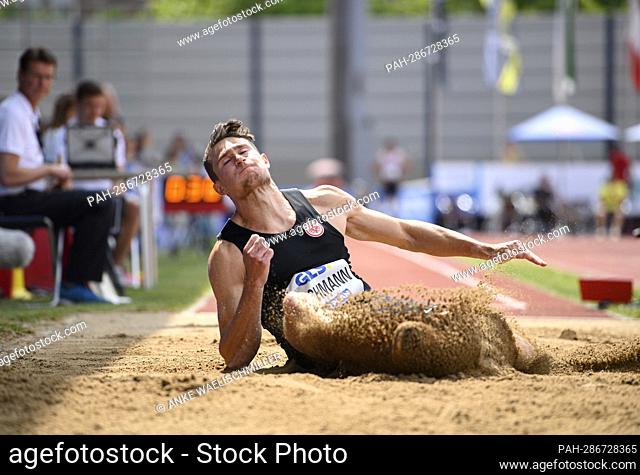 Andreas BECHMANN (GER/ Eintracht Frankfurt) action, men's long jump, on May 7th, 2022 Athletics Stadtwerke Ratingen multi-fight meeting, from May 7th to May 8th