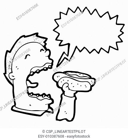 cartoon man eating junk food, Stock Photo, Picture And Low Budget Royalty  Free Image. Pic. ESY-010387608 | agefotostock